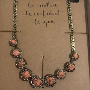 Chloe and Isabel Retro Pavé Coral Collar Necklace